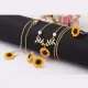 Popular Cute Sunflower Pendant Necklace 4PCS/SET for Women Vintage Fashion Gold Plated with Earrings